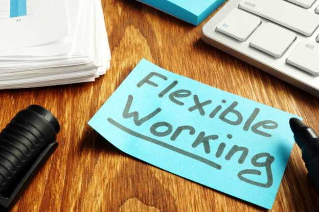 Flexible working written on note